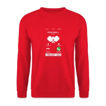 Pickleball appelle et je dois aller drôle de téléphone - Sweat-shirt Unisexe - rouge - Devant - Alina (178cm) & Michal (187cm)