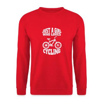 Bicycle Girls Mountain Bike Cycling Woman Cycling - Unisex Sweatshirt - red - Front - Alina (178cm) & Michal (187cm)