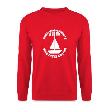 Sailing Sail Boat Sailing Boat Sailing Ship Sailor Captain - Unisex Sweatshirt - red - Front - Alina (178cm) & Michal (187cm)