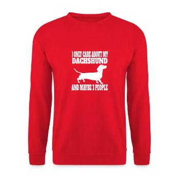 Chiens Teckel Chien Teckel Propriétaire de chien Teckel Chien Teckel Chien - Sweat-shirt Unisexe - rouge - Devant - Alina (178cm) & Michal (187cm)