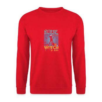 Happy Halloween Grusel Monster Spuk Horror Schreck - Unisex Pullover - Rot - Vorne - Alina (178cm) & Michal (187cm)