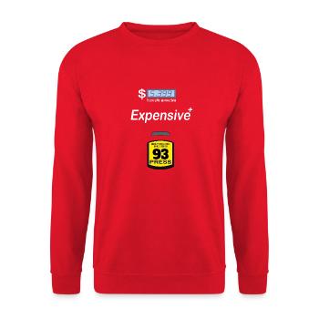 Funny High Gas Price Outfit - Expensive Gas - Unisex Sweatshirt - red - Front - Alina (178cm) & Michal (187cm)