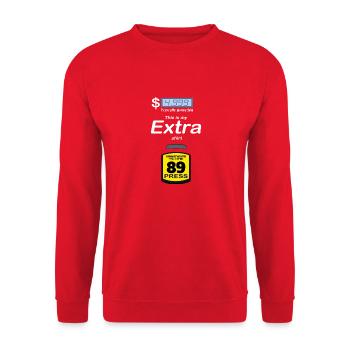 Funny Gas Pump Humor Design - This is my Extra - Unisex Sweatshirt - red - Front - Alina (178cm) & Michal (187cm)