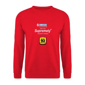 Sarcastic High Gas Prices - Gasoline Gas Pump Cost - Unisex Sweatshirt - red - Front - Alina (178cm) & Michal (187cm)