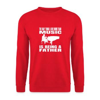 Trompete lustiger Musiker Klavier Musik Instrument - Unisex Pullover - Rot - Vorne - Alina (178cm) & Michal (187cm)