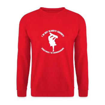 Snowboardfahrer Snowboard Wintersport Spruch - Unisex Pullover - Rot - Vorne - Alina (178cm) & Michal (187cm)