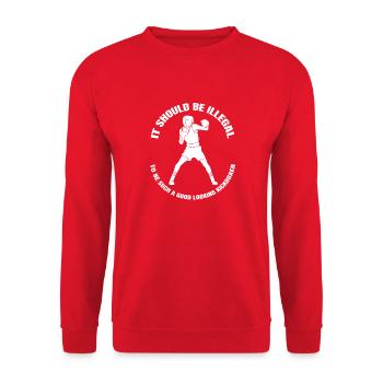 Kickboxen Boxen Kampfsport Kickboxer Boxer - Unisex Pullover - Rot - Vorne - Alina (178cm) & Michal (187cm)