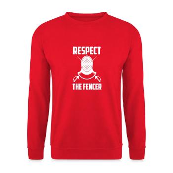 Respect The Fencer Fencing Cool Combat Sports Pun - Unisex Sweatshirt - red - Front - Alina (178cm) & Michal (187cm)