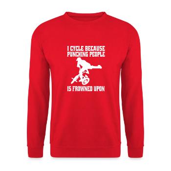 Cycling Cycling Cycling Mountain Bike Bike Tour - Unisex Sweatshirt - red - Front - Alina (178cm) & Michal (187cm)