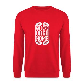 go long or go home - Unisex Pullover - Rot - Vorne - Alina (178cm) & Michal (187cm)