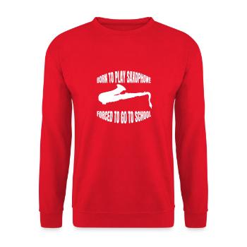 Saxophone Saxophone Music Saxophonist Instrument - Unisex Sweatshirt - red - Front - Alina (178cm) & Michal (187cm)