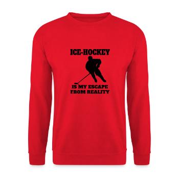 Eishockey Wintersport Geschenk Eishockeyteam - Unisex Pullover - Rot - Vorne - Alina (178cm) & Michal (187cm)