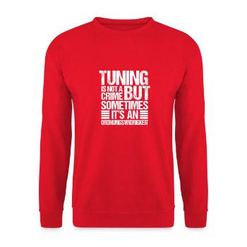 Tuning is not a Crime but Sometimes... - Unisex Pullover - Rot - Vorne - Alina (178cm) & Michal (187cm)