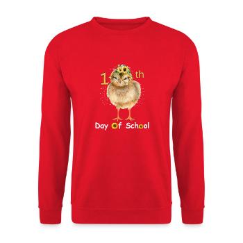 chicken with sunflower happy 100th day of school - Unisex Sweatshirt - red - Front - Alina (178cm) & Michal (187cm)