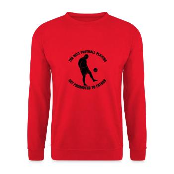 Fußball Vater Fußballtrainer Dad Fußballspieler - Unisex Pullover - Rot - Vorne - Alina (178cm) & Michal (187cm)