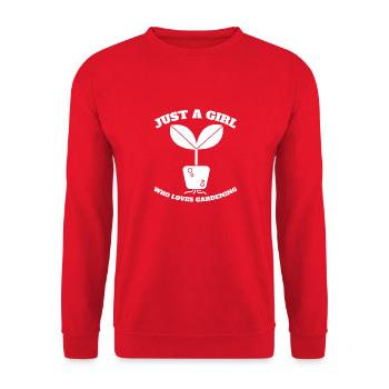 Gardener Garden Orchard Girls Hobby Gardener - Unisex Sweatshirt - red - Front - Alina (178cm) & Michal (187cm)