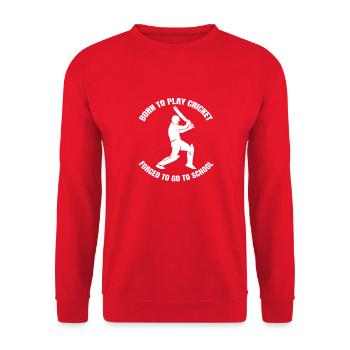 Cricket Slogan Cricket Fan Team Cricket Gift - Unisex Sweatshirt - red - Front - Alina (178cm) & Michal (187cm)