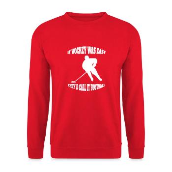 Eishockey Geschenk Eishockeyteam Wintersport - Unisex Pullover - Rot - Vorne - Alina (178cm) & Michal (187cm)