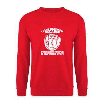 Baseball Baseball Lovers Baseball Game Gift - Unisex Sweatshirt - red - Front - Alina (178cm) & Michal (187cm)