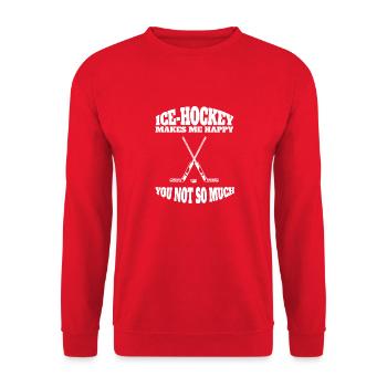 Eishockey Geschenk Eishockeyteam Wintersport - Unisex Pullover - Rot - Vorne - Alina (178cm) & Michal (187cm)