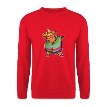 Capybara Cinco De Mayo Rodent Dab Mexican Kids Men - Unisex Sweatshirt - red - Front - Alina (178cm) & Michal (187cm)