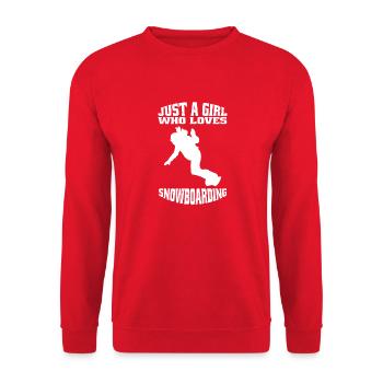 Snowboard Girl Winter Sports Woman Snowboarder - Unisex Sweatshirt - red - Front - Alina (178cm) & Michal (187cm)