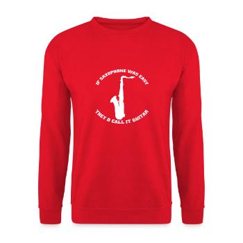 Saxophone Music Saxophonist Saxophone Instrument - Unisex Sweatshirt - red - Front - Alina (178cm) & Michal (187cm)