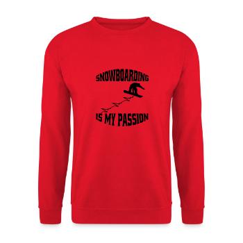 Snowboard slogan winter sports snowboarders - Unisex Sweatshirt - red - Front - Alina (178cm) & Michal (187cm)