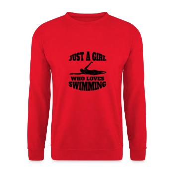 Schwimmerin Frau Schwimmer Mädchen Schwimmen Damen - Unisex Pullover - Rot - Vorne - Alina (178cm) & Michal (187cm)