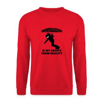 Wintersport Spruch Snowboard Snowboardfahrer - Unisex Pullover - Rot - Vorne - Alina (178cm) & Michal (187cm)