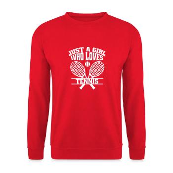 Tennis Girls Tennis Club Woman Tennis Player - Unisex Sweatshirt - red - Front - Alina (178cm) & Michal (187cm)