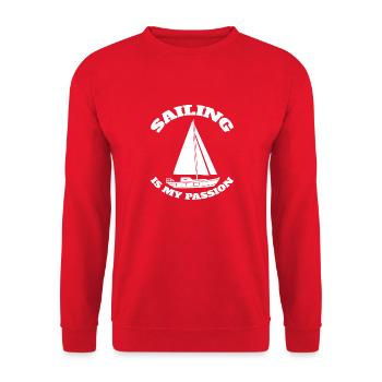 Sailing Ship Sail Boat Sailing Sailing Captain - Unisex Sweatshirt - red - Front - Alina (178cm) & Michal (187cm)