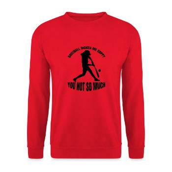 Baseball Baseball Lovers Baseball Game Gift - Unisex Sweatshirt - red - Front - Alina (178cm) & Michal (187cm)