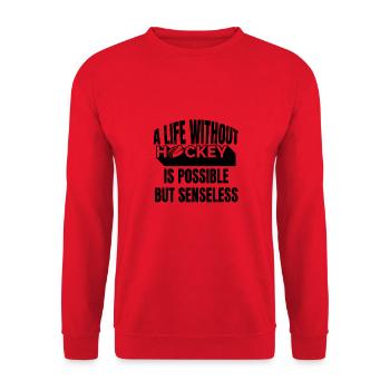 Wintersport Eishockey Eishockeyteam Geschenk - Unisex Pullover - Rot - Vorne - Alina (178cm) & Michal (187cm)
