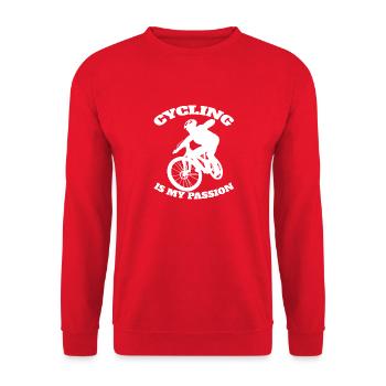 Cycling Cycling Mountainbike Bike Tour - Unisex Sweatshirt - red - Front - Alina (178cm) & Michal (187cm)