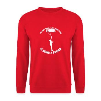 Tennis Papa Father Tennis Bat Dad Tennis Player - Unisex Sweatshirt - red - Front - Alina (178cm) & Michal (187cm)