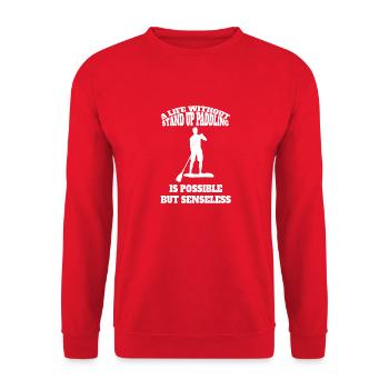 Stand Up Paddle Surf Stand-up Paddler Stand-Up Paddler - Sweat-shirt Unisexe - rouge - Devant - Alina (178cm) & Michal (187cm)