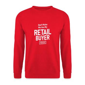 Retail Buyer Job Occupation Birthday Worker - Unisex Sweatshirt - red - Front - Alina (178cm) & Michal (187cm)