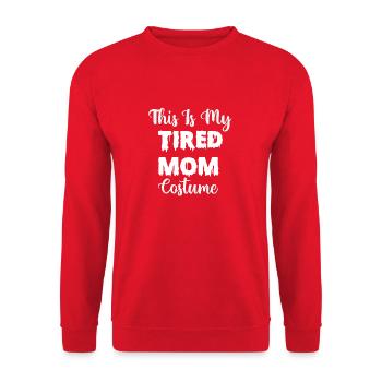 This Is My Tired Mom Costume - Unisex Sweatshirt - red - Front - Alina (178cm) & Michal (187cm)
