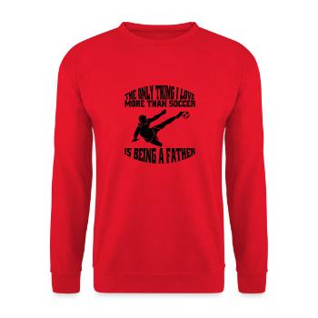 Football Père Entraîneur de football Joueur de football Papa - Sweat-shirt Unisexe - rouge - Devant - Alina (178cm) & Michal (187cm)