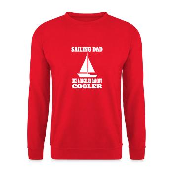 Sailing Dad Sailing Dad Sailor Father Sailing Boat - Unisex Sweatshirt - red - Front - Alina (178cm) & Michal (187cm)