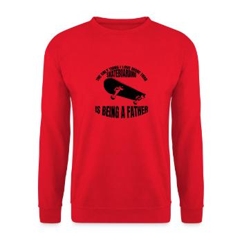 Skateboard Dad Longboard Vater Skaten Papa Skater - Unisex Pullover - Rot - Vorne - Alina (178cm) & Michal (187cm)