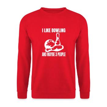 Bowling Bowling Gift Kegel Bowler Bowling ball - Unisex Sweatshirt - red - Front - Alina (178cm) & Michal (187cm)