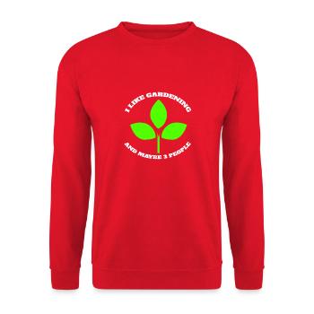 Gärtner Obstgarten Garten Geschenk Hobbygärtner - Unisex Pullover - Rot - Vorne - Alina (178cm) & Michal (187cm)