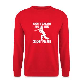 Cricket Slogan Cricket Fan Team Cricket Gift - Unisex Sweatshirt - red - Front - Alina (178cm) & Michal (187cm)
