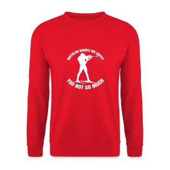 Biathlon Skier Winter Sports Gift Biathlete - Unisex Sweatshirt - red - Front - Alina (178cm) & Michal (187cm)