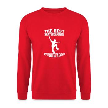 Skateboard Vater Longboard Dad Skaten Papa Skater - Unisex Pullover - Rot - Vorne - Alina (178cm) & Michal (187cm)