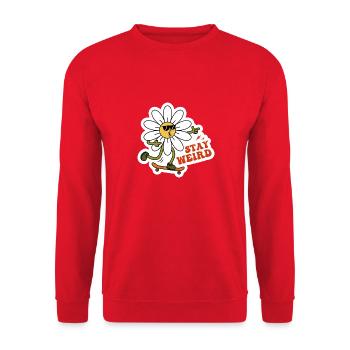 Bleiben Sie seltsam Sarkastisches Kamillendesign - Unisex Pullover - Rot - Vorne - Alina (178cm) & Michal (187cm)