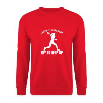 Tennis Tennis Club Girls Tennis Player Woman - Unisex Sweatshirt - red - Front - Alina (178cm) & Michal (187cm)
