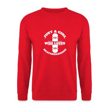 Skateboard Longboard Skater Filles Skateboard - Sweat-shirt Unisexe - rouge - Devant - Alina (178cm) & Michal (187cm)